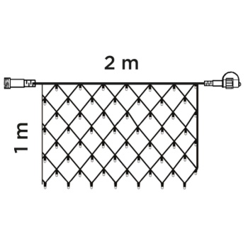 LED svetleća mreža 1x2m 96 komada toplo bela KAT 401